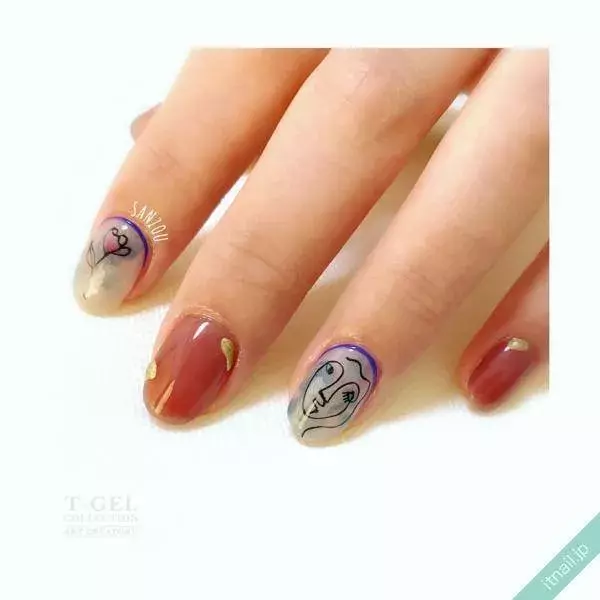 個性派ネイルならコレ 人の顔を描いたモダンネイルアート帖 ローリエプレス