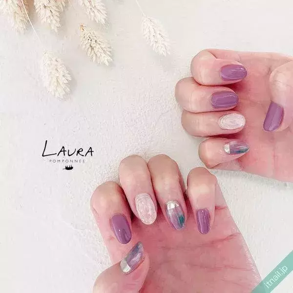 センシュアルな指先は くすみパープル のネイルで おすすめデザイン9選 ローリエプレス