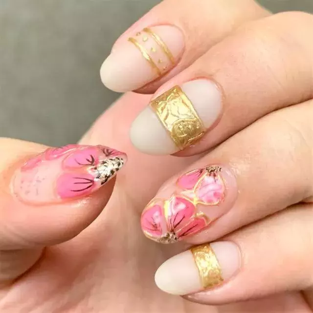 ボアネイル カフェラテネイル ハワイアンジュエリーネイル マーブルネイル ローリエプレス