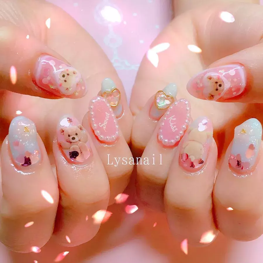 人気モデルも通う Lysanail のゆめかわくまさんネイルがかわいすぎ ローリエプレス