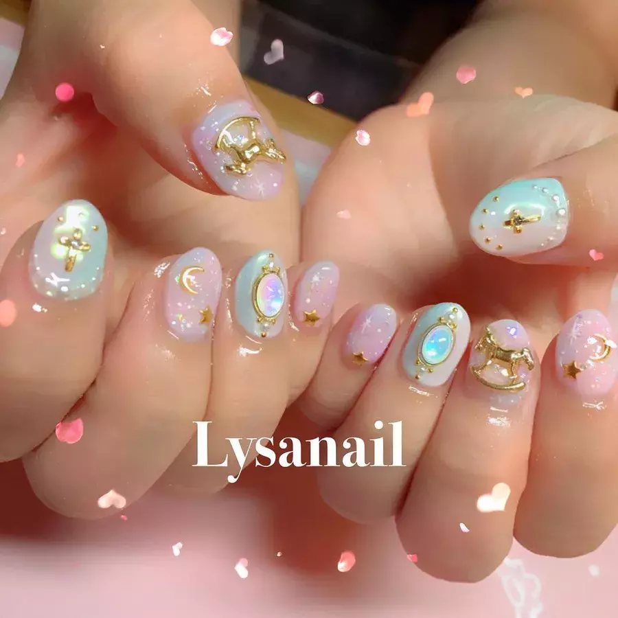 水色 ピンクの最強コンビ おしゃガーリーなネイルデザイン集 ローリエプレス