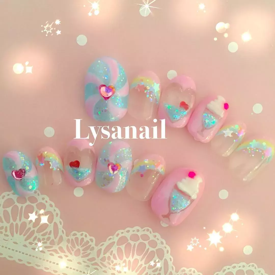 水色 ピンクの最強コンビ おしゃガーリーなネイルデザイン集 ローリエプレス