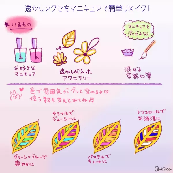 100均アクセと余ったマニキュアでできる簡単手作りアクセの作り方