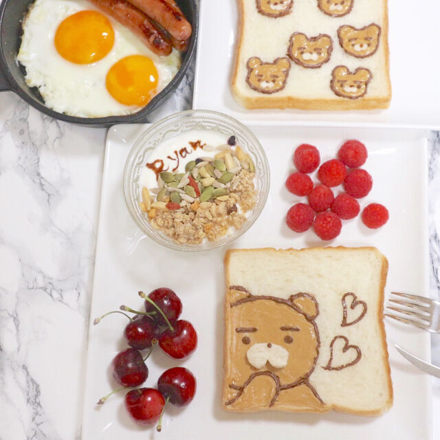 朝ごはんが楽しくなる♡　かわいいトーストアート