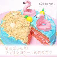 夏にぴったり♡　“フラミンゴのビーチケーキ”の作り方【動画】