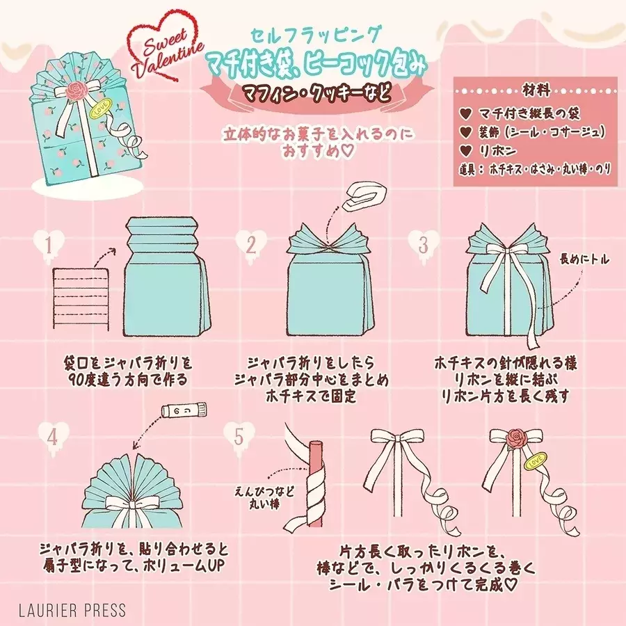 手作り派バレンタインの子必見 簡単かわいいラッピングアイデア ローリエプレス 手作り派バレンタインの子必見 簡単かわいいラッピングアイデア ローリエプレス