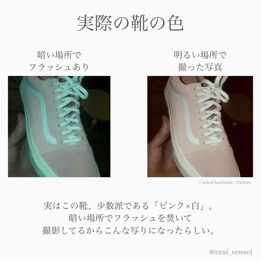 【錯覚テスト2】靴ひもは何色？見え方が変わる不思議な写真の2枚目の画像