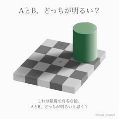 【錯覚テスト】AとB、どっちが明るい？世にも不思議な色の錯覚
