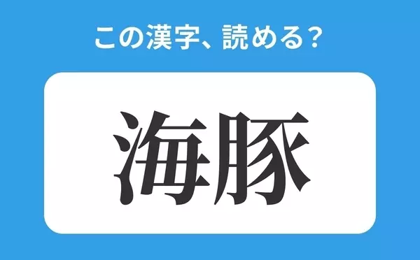 読めそうで読めない 海豚 の正しい読み方は うみぶた は間違い ローリエプレス