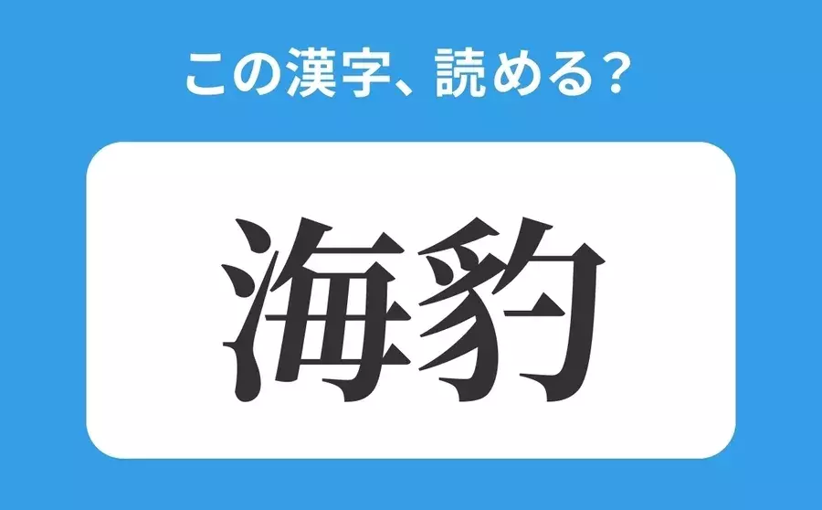 読めそうで読めない 海豹 の正しい読み方は かいひょう は間違い ローリエプレス 読めそうで読めない 海豹 の正しい読み方は かいひょう は間違い ローリエプレス