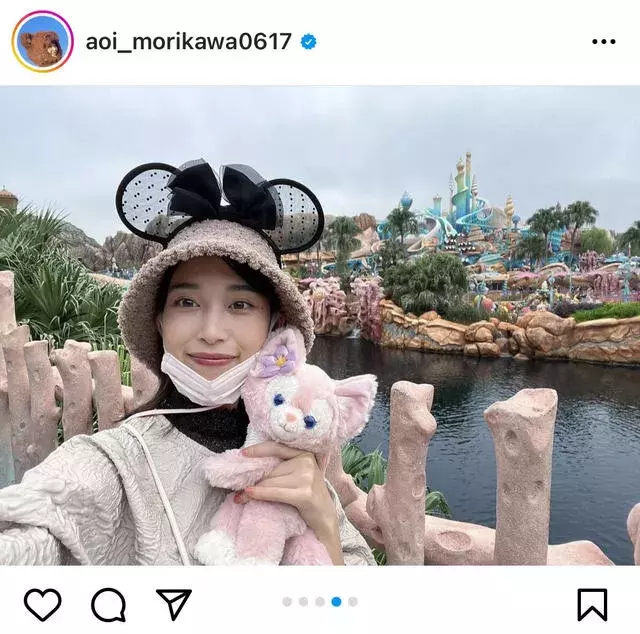 森川葵 お忍びでディズニーシーを満喫 新キャラのぬいぐるみを抱いたショットに 癒される 天使 の声 ローリエプレス