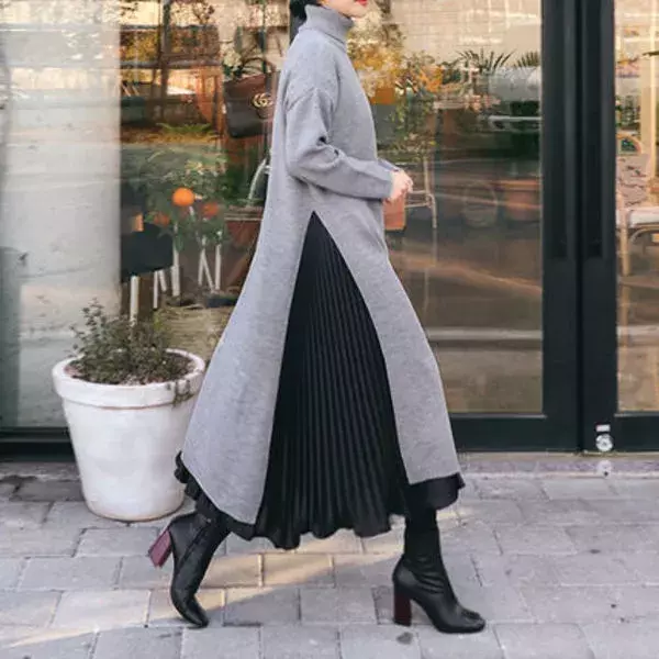 重ね着すればもっと使える 最旬 ニットワンピース のイマドキコーデ術 ローリエプレス