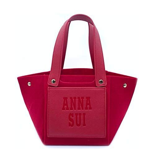 (アナスイ) ANNA SUI ハンドバッグ ランチトート ロゴ 赤 レッド 通勤 ビジネス 通学 スクール サブバッグ ランチ お弁当入れ フェルト生地 PU合皮 異素材 鞄 かばん カバン