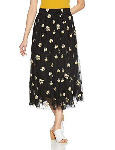 [ミラオーウェン] スカート チュール透け刺繍スカート レディース 09WFS191072 BLK 日本 0 (日本サイズ7 号相当)