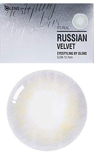[2枚入り] ロシアンベルベットグレー(Russian Velvet Gray) by OLENS カラコン 1Month 1ヶ月 マンスリー 度あり度なし 14.0mm 全色選択可能 (グレー(GR), PWR: -4.50)