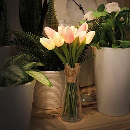 pink tulip bouquet LEDチューリップブーケ LED照明ムード、ランプ多用途ランプ調和もシンプルで洗練されたインテリアテーブル花ランプ誕生日プレゼント装飾女性バレンタインデープレゼントled花ライトギフトピンク花ムードなど
