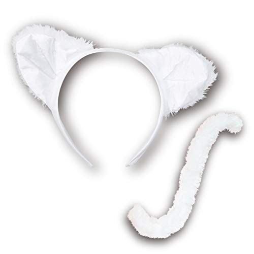 キャット コスプレ ねこ耳 しっぽ 全2種 キャットガール ネコミミ カチューシャ  猫耳 ハロウィン (ホワイト)