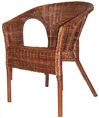 マダムロタン 籐椅子 ウイッカーチェア 幅58×奥62x高さ76cm ダークブラウン ラタン スタッキング可能 A-19