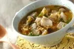 ゆで豚とシメジのサンラータン風スープ