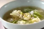 ネギと豆腐のショウガスープ