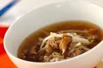 豚ひき肉とモヤシのスープ