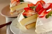手作りイチゴシロップケーキ
