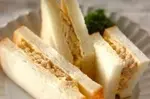 ツナとたくあんのサンドイッチ