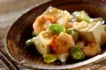 エビと豆腐の塩炒め