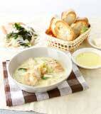 あっさりおいしい鶏むね肉と白菜のクリーム煮の献立