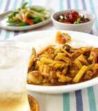 時短！ヒラヒラ野菜と薄切り豚肉のカレーの献立