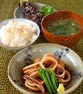 「イカとインゲンの煮物」の献立