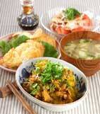 カボチャと豚肉の炒め煮の献立