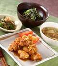 「揚げ鶏・ネギソース」の献立