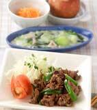 牛肉ピーマンソース炒めの献立