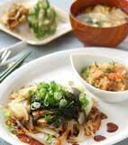 ブリのワカメ蒸しの献立