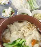 餃子つるりん鍋の献立