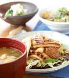 イカのショウガ焼きの献立