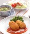 カニクリームコロッケの献立