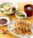 焼きキャベツ餃子の献立