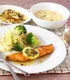 サーモンソテーの献立