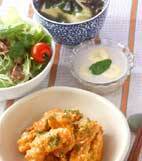 揚げイカのチリソースの献立