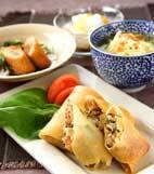 中華の基本！パリッと春雨入り春巻きの献立