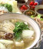 鶏の水炊き・揚げ餅入りの献立