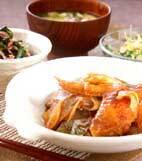 手羽先の甘辛煮の献立