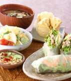 ゆで鶏の生春巻きの献立