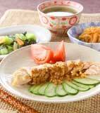 レンジ蒸し鶏の献立