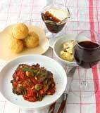 サバのニンニクトマト焼の献立