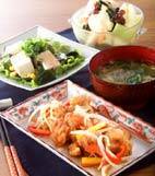 揚げ鶏の南蛮漬けの献立