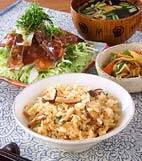 松茸の炊き込みご飯の献立