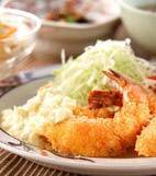 大きなエビフライの献立